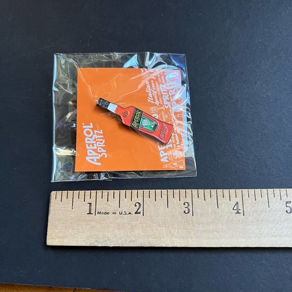 Aperol Spritz Bottle Enamel Pin hat pin - Picture 6 of 6